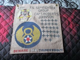 Wwii Usaaf Capt Bob S Johnson 61 St Fs 56 Fg 8th Aaf Ready Room Flag