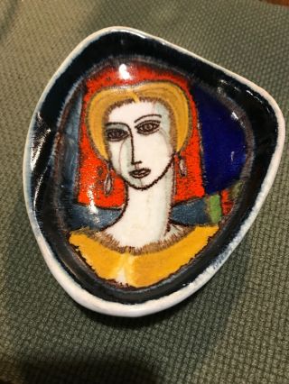 Monumental Mid Century Raymor Ceramic Woman Ashtray Italy