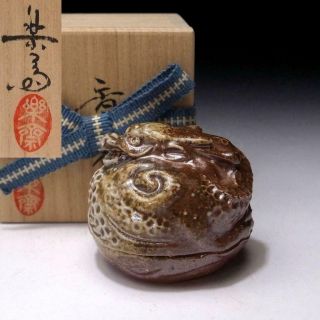 Cj7 Japanese Incense Case,  Kogo By Human Treasure,  Rakusai Takahashi,  Dragon