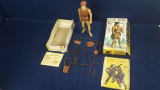 Vintage Marx Daniel Boone Wilderness Scout Figure 2060 W Box Book Papers Access