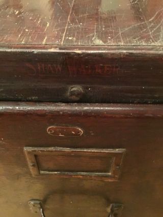Antique Vintage Shaw Walker Oak Stacking File Top Section 2