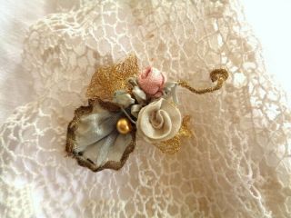 Miniature Handmade Silk Rosebuds Tiny Bouquet For Dolls Hats French Tricotine