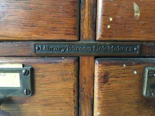 Library Bureau Sole Makers Oak 4 Drawer Card File Cabinet Dove Tail 2 3