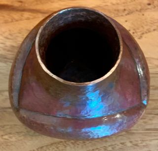 Vintage Arts and Crafts Hammered Copper Vessel with Mexico Sticker.  A, 4
