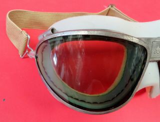 AMERICAN OPTICAL AN - 6530 FLYING GOGGLES W/SPARE LENSES 3
