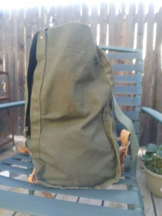Vintage US Forest Service Green Canvas Field Bag Backpack Ruck Sack Packsack 2