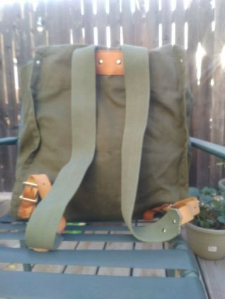 Vintage US Forest Service Green Canvas Field Bag Backpack Ruck Sack Packsack 3