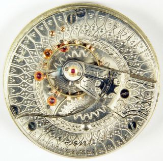 Waltham Crescent St Model 1883 18s 15j Spectacular Damaskeen Pocket Watch Mvt