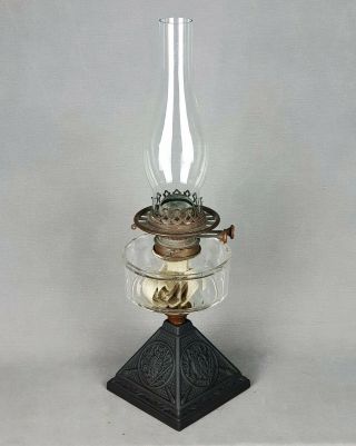 Victorian Wright & Butler OWL Cut Glass Font Kerosene Paraffin Duplex Oil Lamp 3