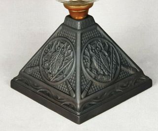 Victorian Wright & Butler OWL Cut Glass Font Kerosene Paraffin Duplex Oil Lamp 5