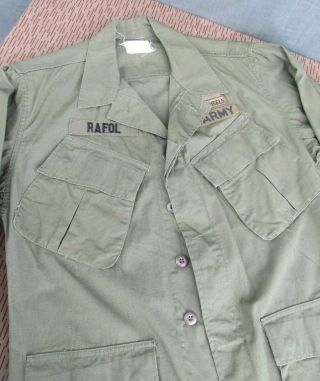 Vietnam Rip Stop Hell On Wheels Jungle Fatigues Tunic Named 2nd Armor