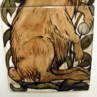 William De Morgan 2 Tile Hare Panel / Bathroom / Kitchen / Splashback / Plaque 3