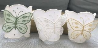 Gorgeous Vintage Madeira Linen Napkin Ring Set 16 Piece Butterfly’s