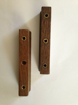 2 Stickley Harvey Ellis walnut drawer/door pulls with inlay,  Arts and Craft 2