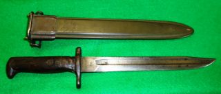 American Fighting Knife Made From Modified Ria 1905 / 1912 Bayonet W/ Scabbard