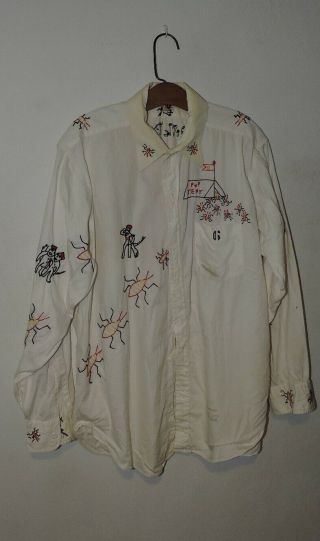 Vintage 1960 Vietnam Embroidered Shirt