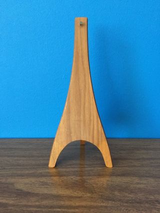 Vtg Mid Century Danish Modern Style Small Display Stand Easel Teak Wood