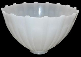 Large Antique Heavy Milk Glass Lamp Shade Floor Torchiere Globe Chandelier