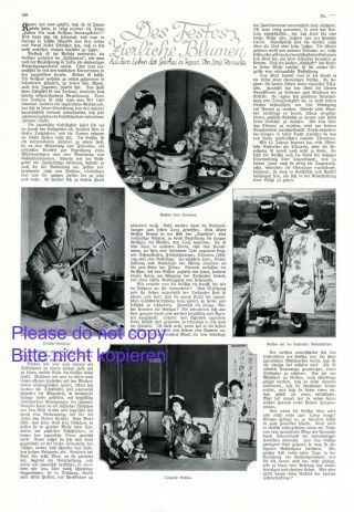 Live Of Geishas In Japan 1 Page 1928 German Report With 4 Images,