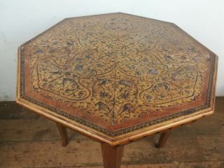 Vintage Inlaid Side Occasional Table Old