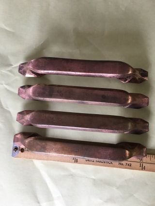 4 Vintage Large Solid Brass Door Pull Handle Architectural Salvage 9 Inch