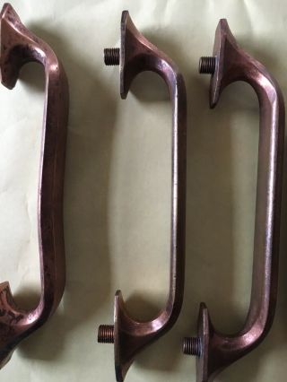 4 Vintage Large Solid Brass Door Pull Handle Architectural Salvage 9 Inch 4