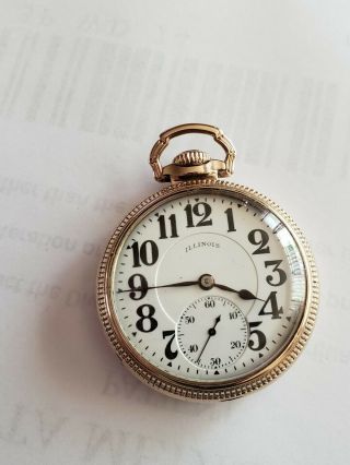 Antique Illinois 60 Hour 16s Bunn Special 21 Jewel Railroad Pocket Watch.  1927