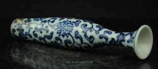 A pair Fine Chinese Blue and white porcelain vase painting flowers b02 4