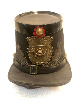 Rare Usmc Civil War 1859 Shako Uniform Cap Marine Corps Bent & Bush 7.  5