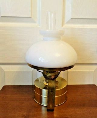 Vintage Brass TABLE WALL OIL LAMP order D.  H.  R Netherlands Number 08 - 08 2