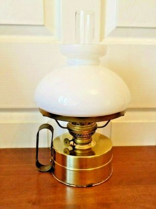 Vintage Brass TABLE WALL OIL LAMP order D.  H.  R Netherlands Number 08 - 08 4