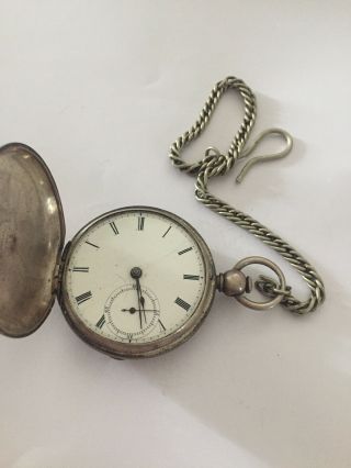 Antique A.  W.  W.  Co Waltham Large Pocket Watch Coin Silver Home Watch Co Key Wind