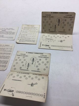 6 Pc.  Vietnam Era US Army Pocket Cards.  SMLM Nine Rules Rifle Squad Conduct 3