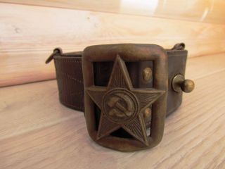 Ussr Soviet Red Army Military Officer Generals Leather Belt Buckles 110