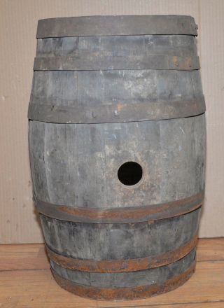 Antique Vintage Rustic Wood Oak Beer Whiskey Wine Keg Barrel Collectible Display