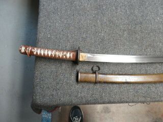 WWII JAPANESE ARMY TYPE 95 NCO COMBAT SWORD W/ MATCHING NUMBERED SCABBARD - 3
