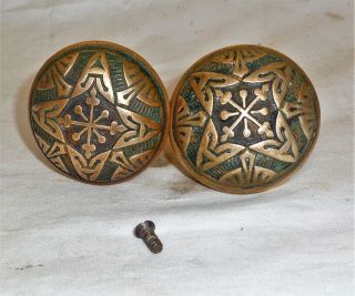 Antique Vintage Eastlake Victorian Door Knob Handle Set w/ Spindle Old Hardware 2