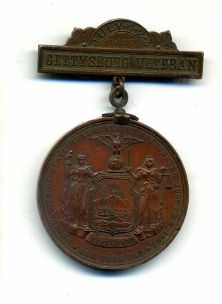 Vintage Civil War Medal: 1863 - 1893 Gettysburg Veteran