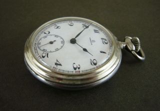 Antique Omega Silver Plated Pocket Watch 50 mm Ca 1931 3