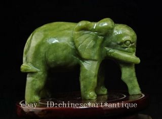 chinese old hand engraving jade Elephant b01 4