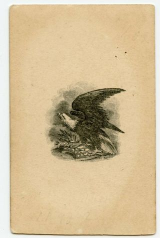 Civil War Cdv Eagle Backmark Of Soldier