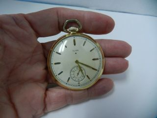 1933 Art Deco 14k Solid Gold Elgin Pocket Watch,  Ultra Thin Case,  17j,