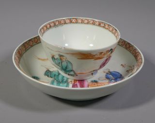 Fine Antique Chinese Porcelain Famille Rose 18th C.  Tea Bowl & Saucer Af