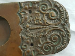 Antique Ornate Solid Brass Door Push Plate Pocket Door Late 19th C. 7