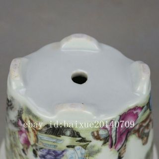 China old hand - carved porcelain famille rose glaze figure pattern flowerpot c01 2