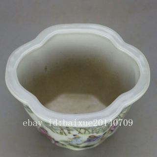 China old hand - carved porcelain famille rose glaze figure pattern flowerpot c01 3