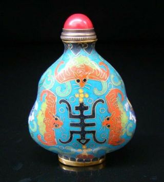 Collectibles 100 Handmade Painting Brass Cloisonne Enamel Snuff Bottles 082