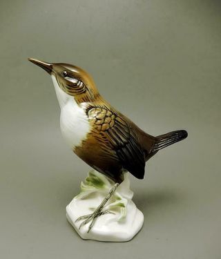 Fine Karl Ens Porcelain Figurine Of A White Throated Dipper Bird Of Norway