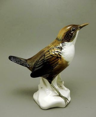 FINE KARL ENS PORCELAIN FIGURINE OF A WHITE THROATED DIPPER BIRD OF NORWAY 2