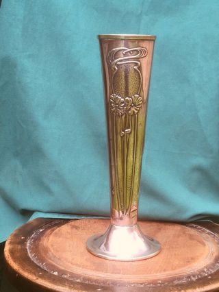 Art Nouveau Arts & Crafts Brass And Copper Vases,  signed Beldray 3